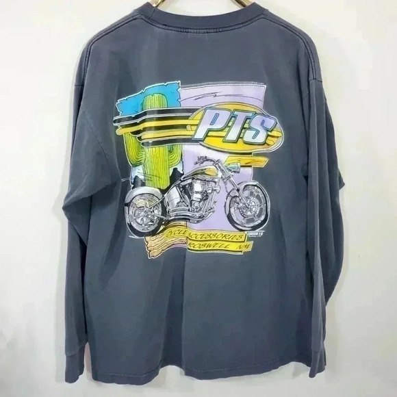 VINTAGE Bikers PTS Cycle Tee. Size Xl - Picture 5 of 5
